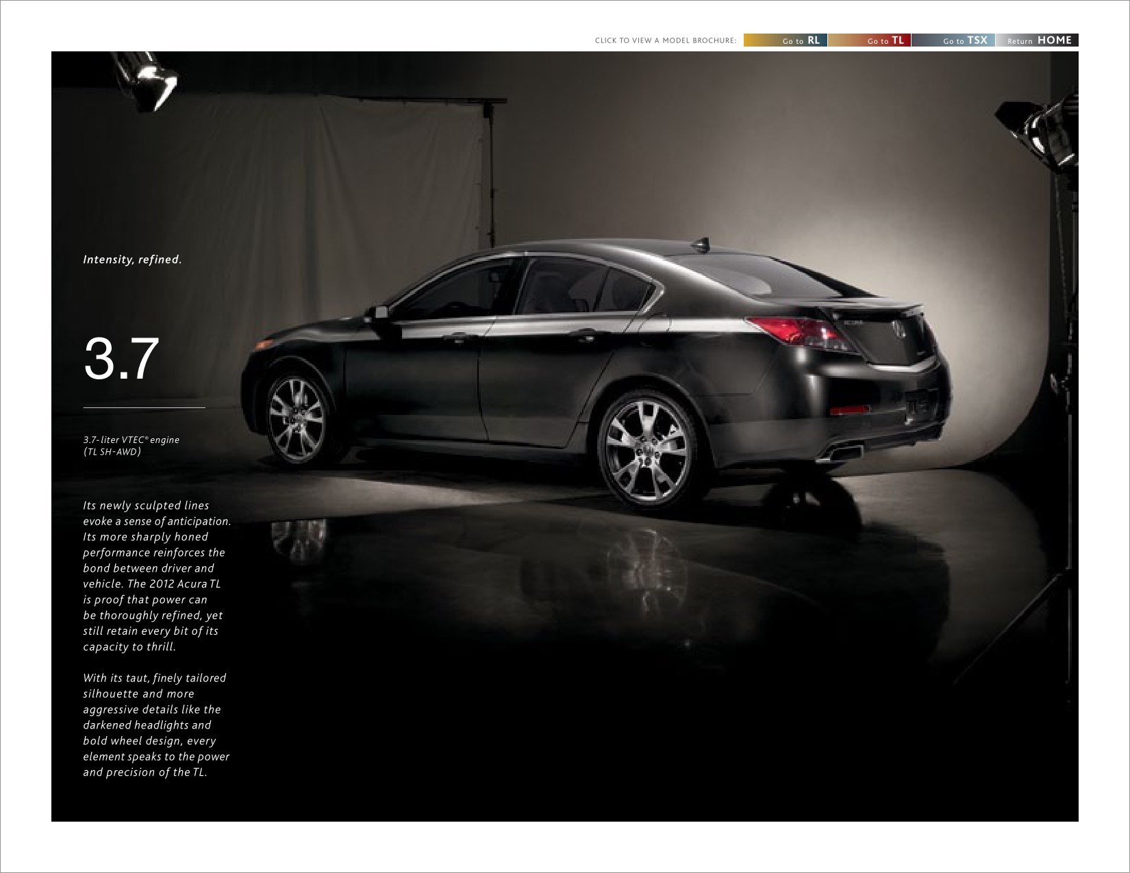2012 Acura RL TL TSX Brochure Page 56